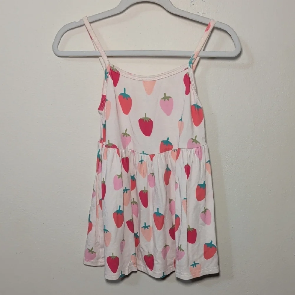 Vivie and Ash Strawberry Sundress Pink Red Green Summer A-line Girls Size 6/7